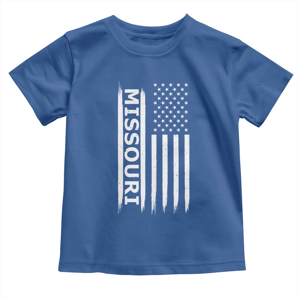 USA Flag Missouri State Pride Toddler T Shirt Missourian Pride TS12 Royal Blue Print Your Wear
