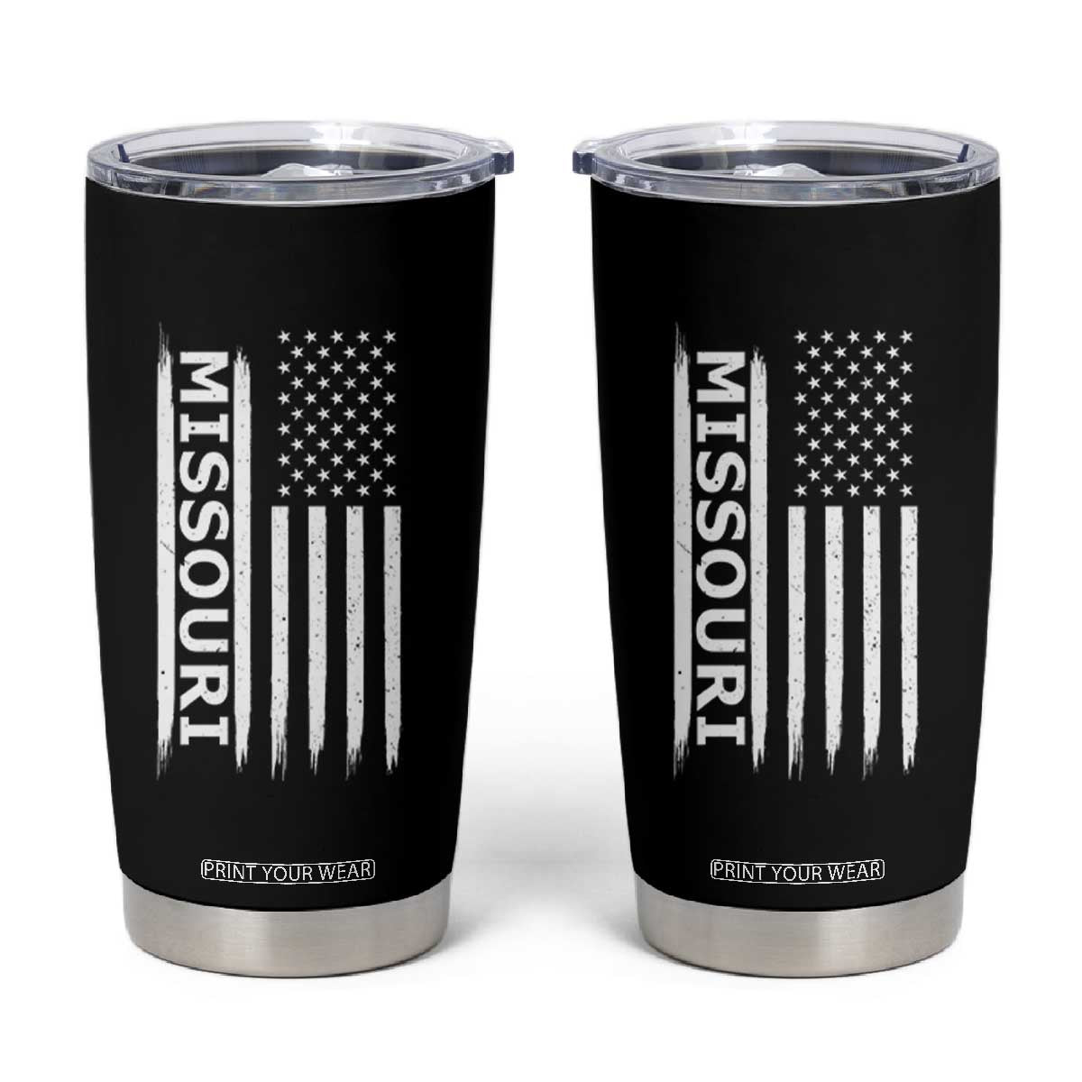 USA Flag Missouri State Pride Tumbler Cup Missourian Pride TS12 Black Print Your Wear