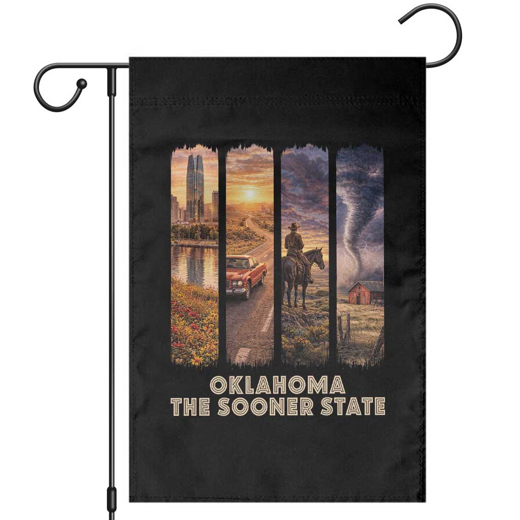 The Sooner State Pride Garden Flag Gift for Oklahomans TS12 Black Print Your Wear