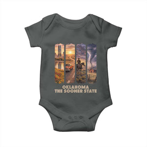 The Sooner State Pride Baby Onesie Gift for Oklahomans TS12 Dark Heather Print Your Wear
