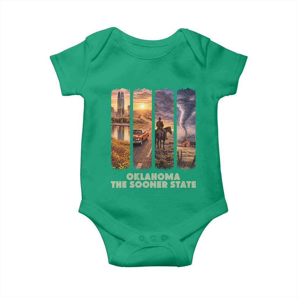 The Sooner State Pride Baby Onesie Gift for Oklahomans TS12 Irish Green Print Your Wear
