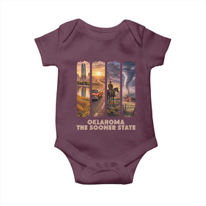 The Sooner State Pride Baby Onesie Gift for Oklahomans TS12 Maroon Print Your Wear