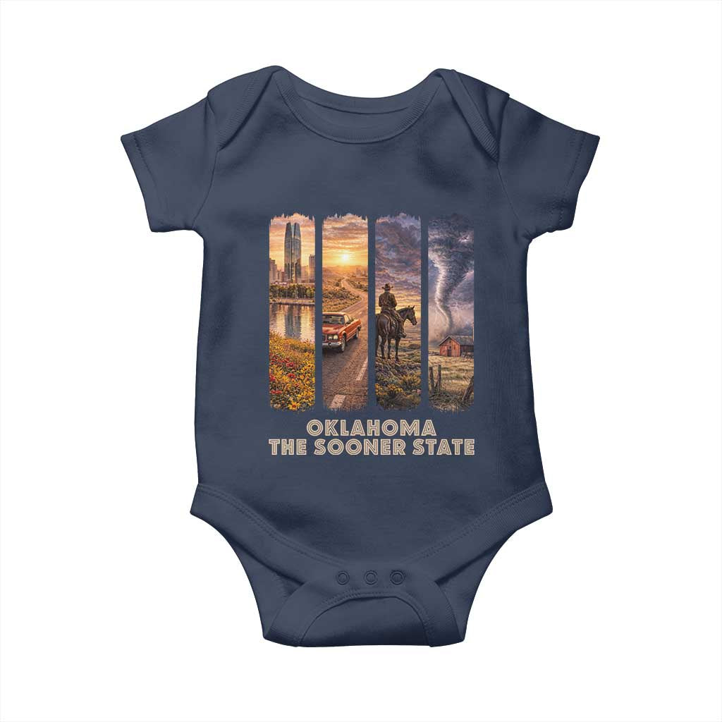 The Sooner State Pride Baby Onesie Gift for Oklahomans TS12 Navy Print Your Wear
