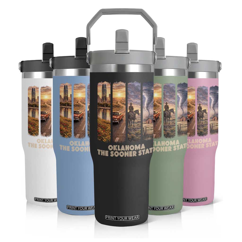 The Sooner State Pride Flip Straw Tumbler Gift for Oklahomans TS12 Print Your Wear