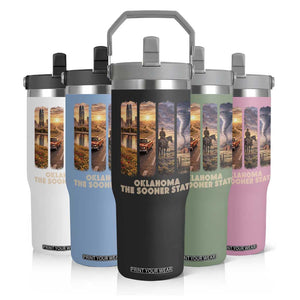 The Sooner State Pride Flip Straw Tumbler Gift for Oklahomans TS12 Print Your Wear