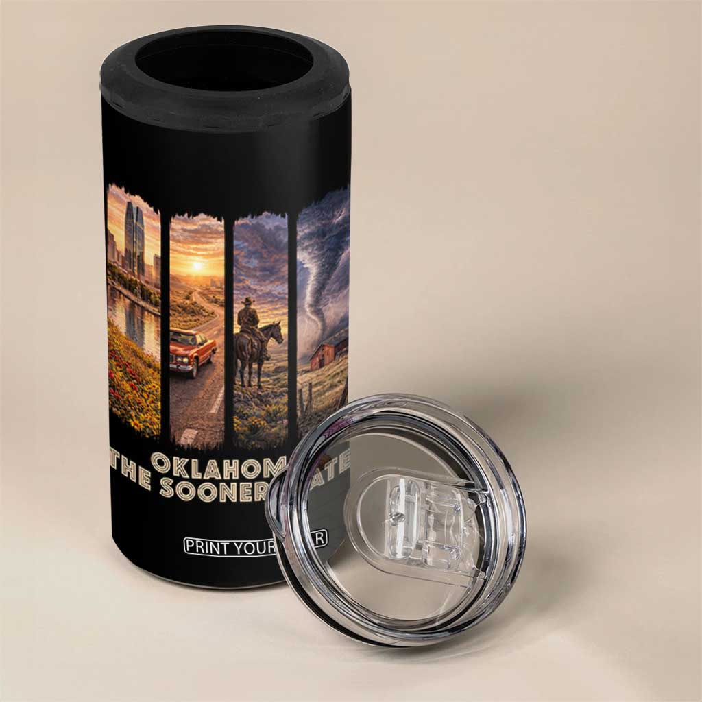 The Sooner State Pride 4 in 1 Can Cooler Tumbler Gift for Oklahomans TS12 Print Your Wear