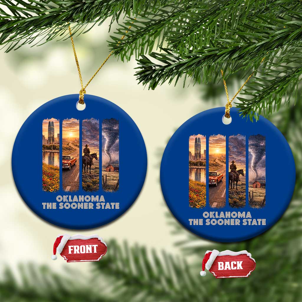 The Sooner State Pride Ceramic Ornament Gift for Oklahomans TS12 1pc Blue Print Your Wear