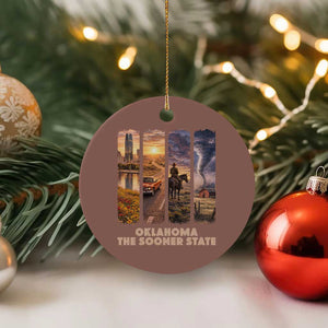 The Sooner State Pride Ceramic Ornament Gift for Oklahomans TS12 1pc Mocha Print Your Wear