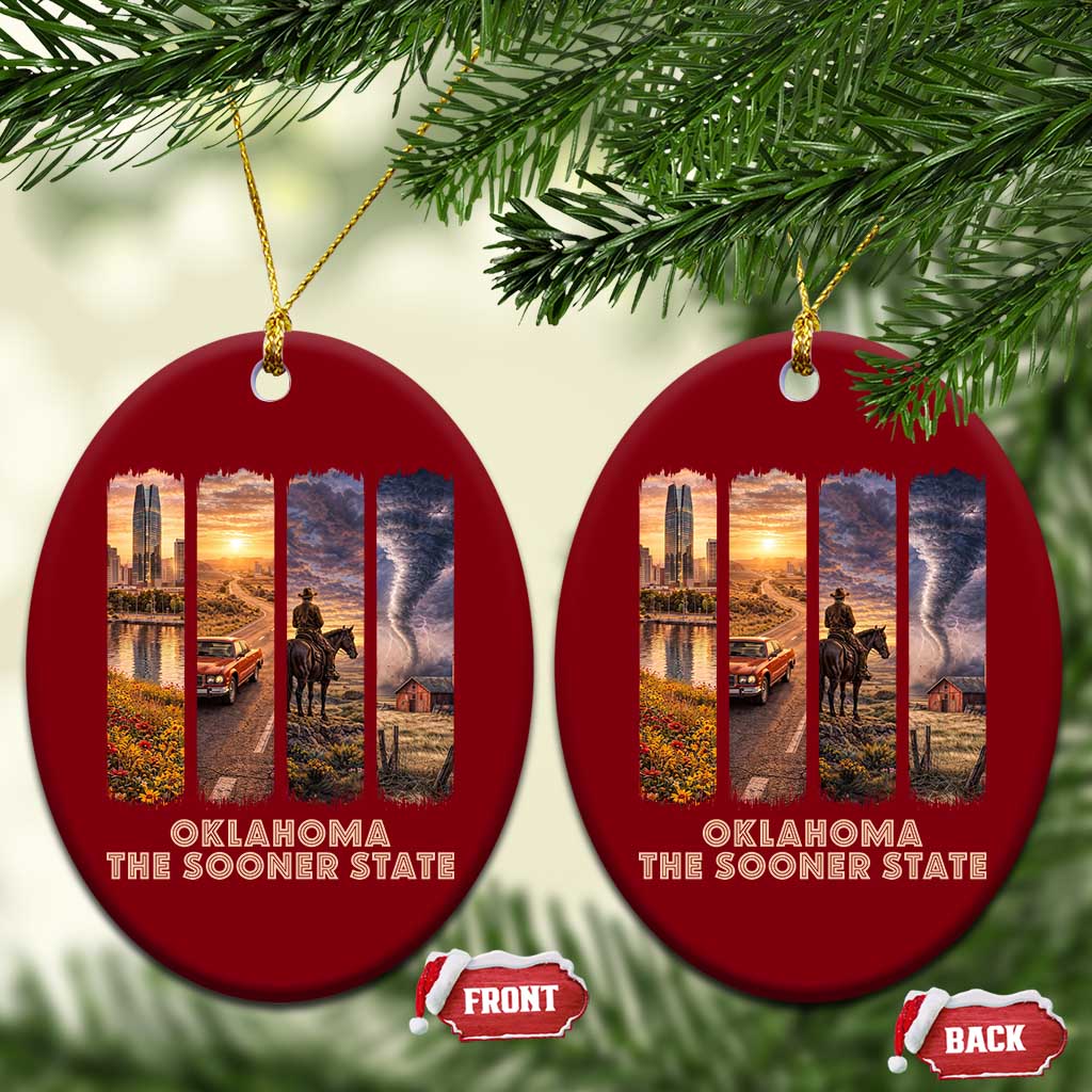 The Sooner State Pride Ceramic Ornament Gift for Oklahomans TS12 Print Your Wear