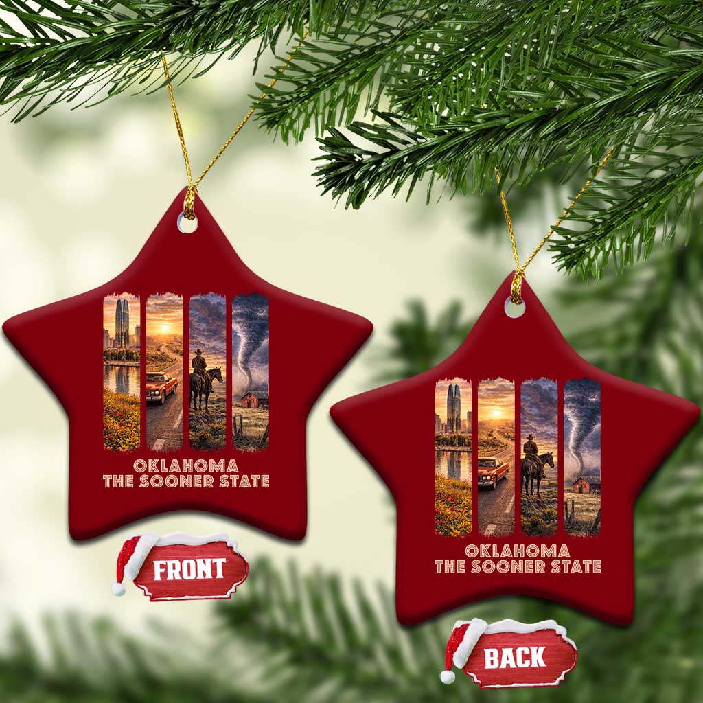 The Sooner State Pride Ceramic Ornament Gift for Oklahomans TS12 Print Your Wear