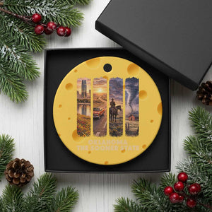 The Sooner State Pride Ceramic Ornament Gift for Oklahomans TS12 1pc Yellow Cheese Print Your Wear