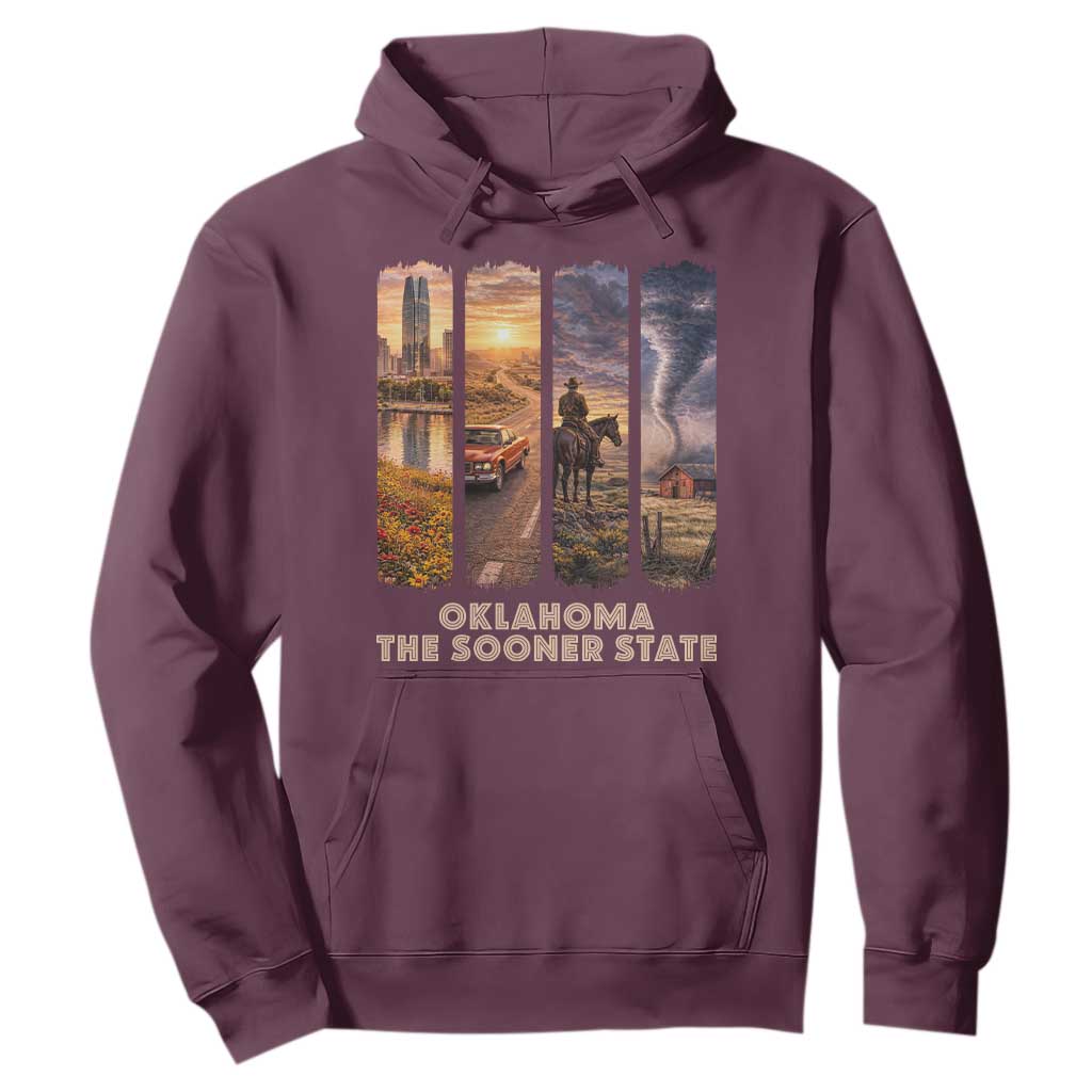 The Sooner State Pride Hoodie Gift for Oklahomans TS12 Maroon Print Your Wear