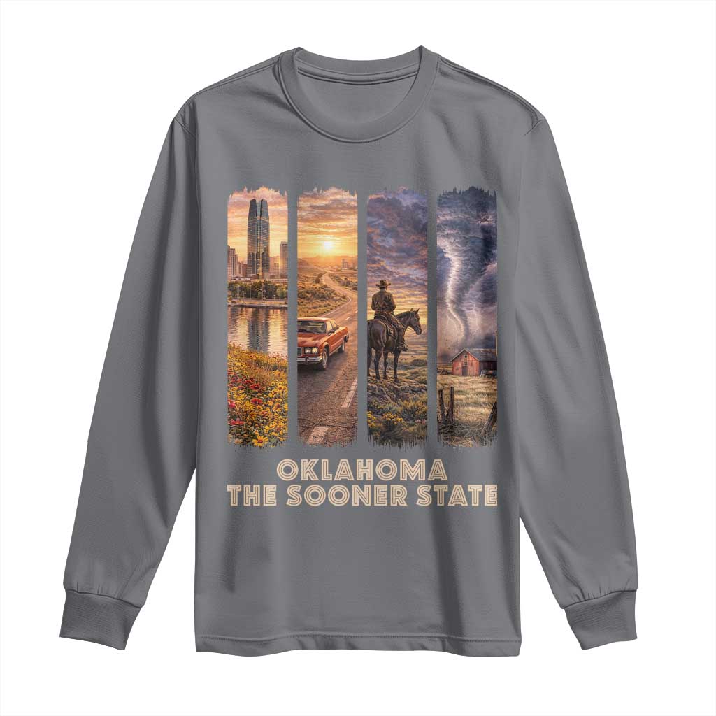 The Sooner State Pride Long Sleeve Shirt Gift for Oklahomans TS12 Charcoal Print Your Wear