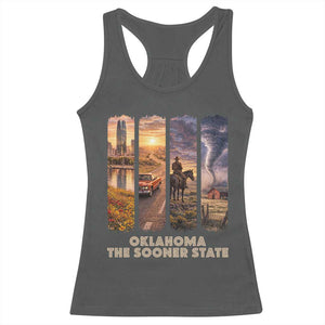 The Sooner State Pride Racerback Tank Top Gift for Oklahomans TS12 Dark Heather Print Your Wear
