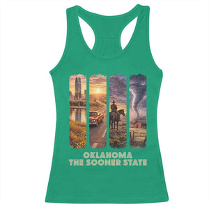The Sooner State Pride Racerback Tank Top Gift for Oklahomans TS12 Irish Green Print Your Wear