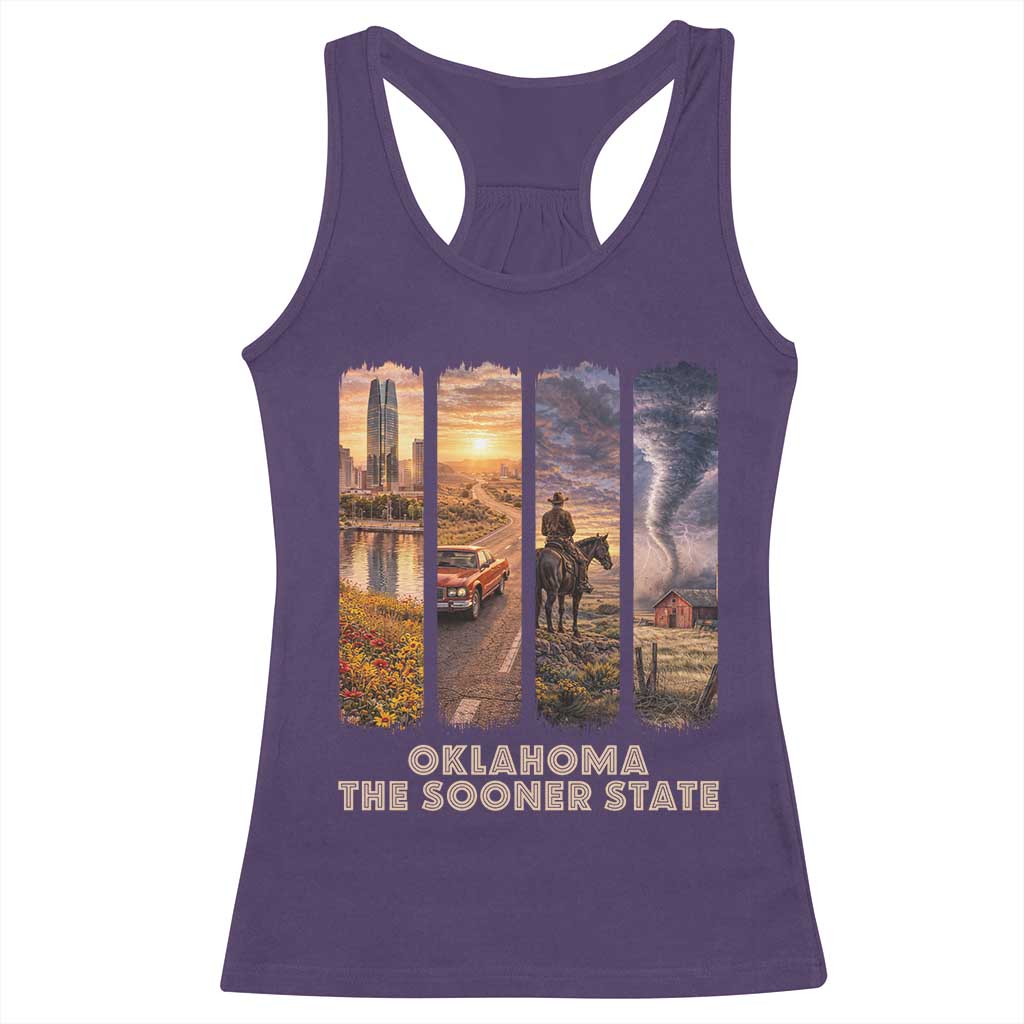 The Sooner State Pride Racerback Tank Top Gift for Oklahomans TS12 Purple Print Your Wear