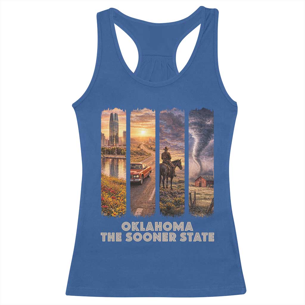 The Sooner State Pride Racerback Tank Top Gift for Oklahomans TS12 Royal Blue Print Your Wear