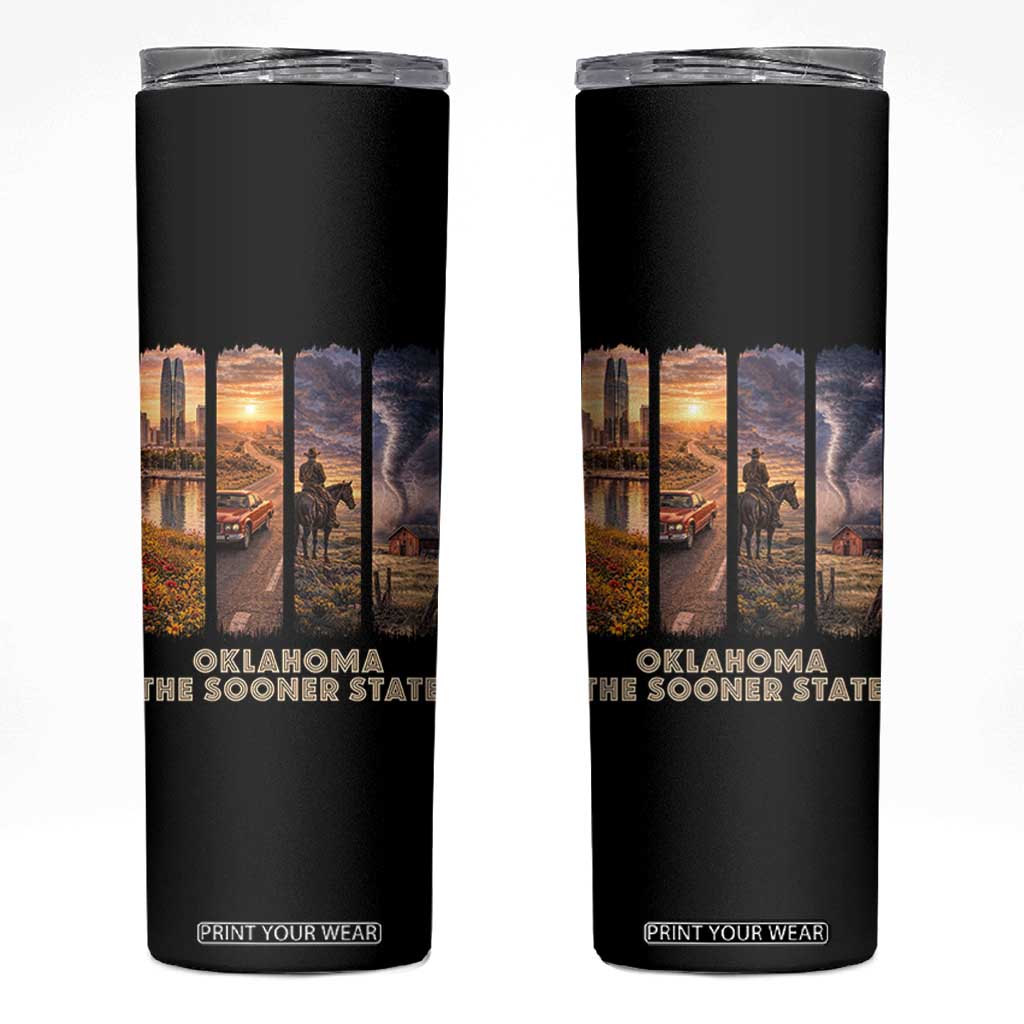 The Sooner State Pride Skinny Tumbler Gift for Oklahomans TS12 Black Print Your Wear