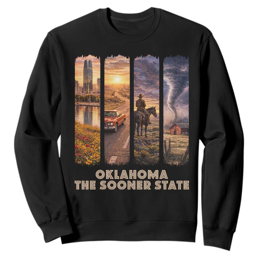 The Sooner State Pride Sweatshirt Gift for Oklahomans TS12 Black Print Your Wear