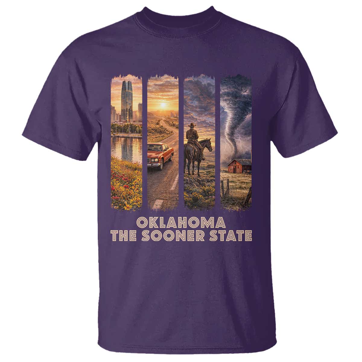 The Sooner State Pride T Shirt Gift for Oklahomans TS12 Purple Print Your Wear