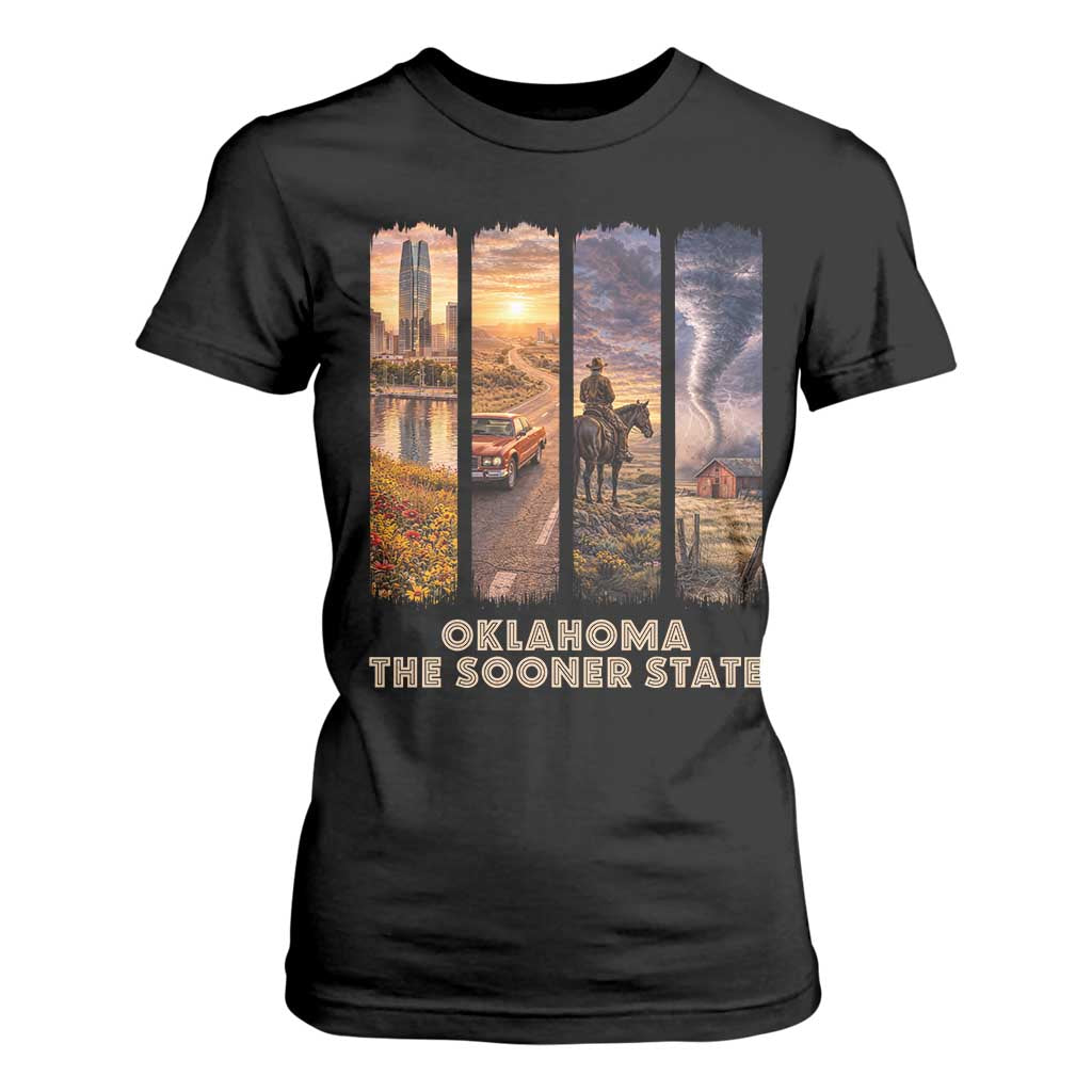 The Sooner State Pride T Shirt For Women Gift for Oklahomans TS12 Black Print Your Wear