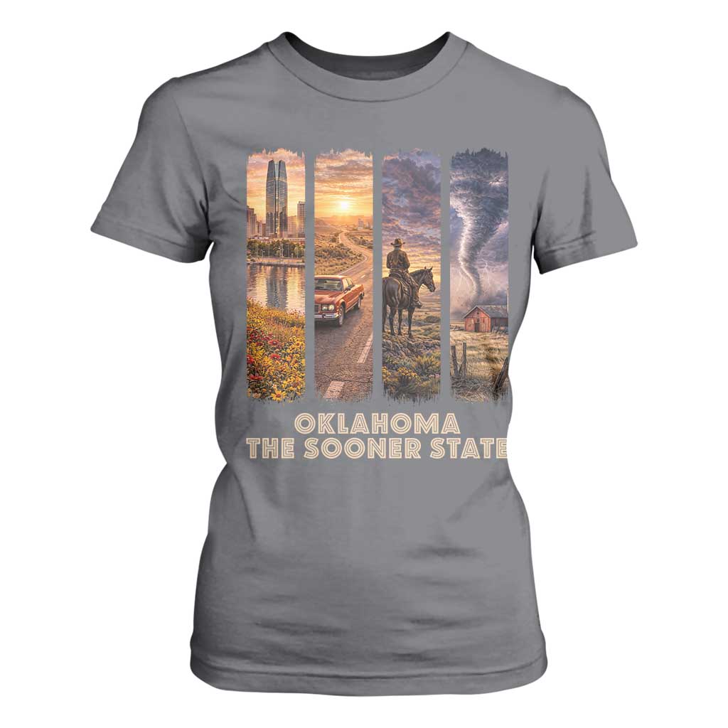 The Sooner State Pride T Shirt For Women Gift for Oklahomans TS12 Charcoal Print Your Wear