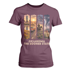 The Sooner State Pride T Shirt For Women Gift for Oklahomans TS12 Maroon Print Your Wear