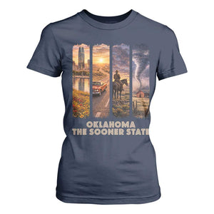 The Sooner State Pride T Shirt For Women Gift for Oklahomans TS12 Navy Print Your Wear