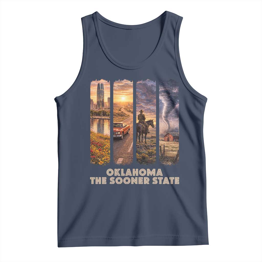 The Sooner State Pride Tank Top Gift for Oklahomans TS12 Navy Print Your Wear