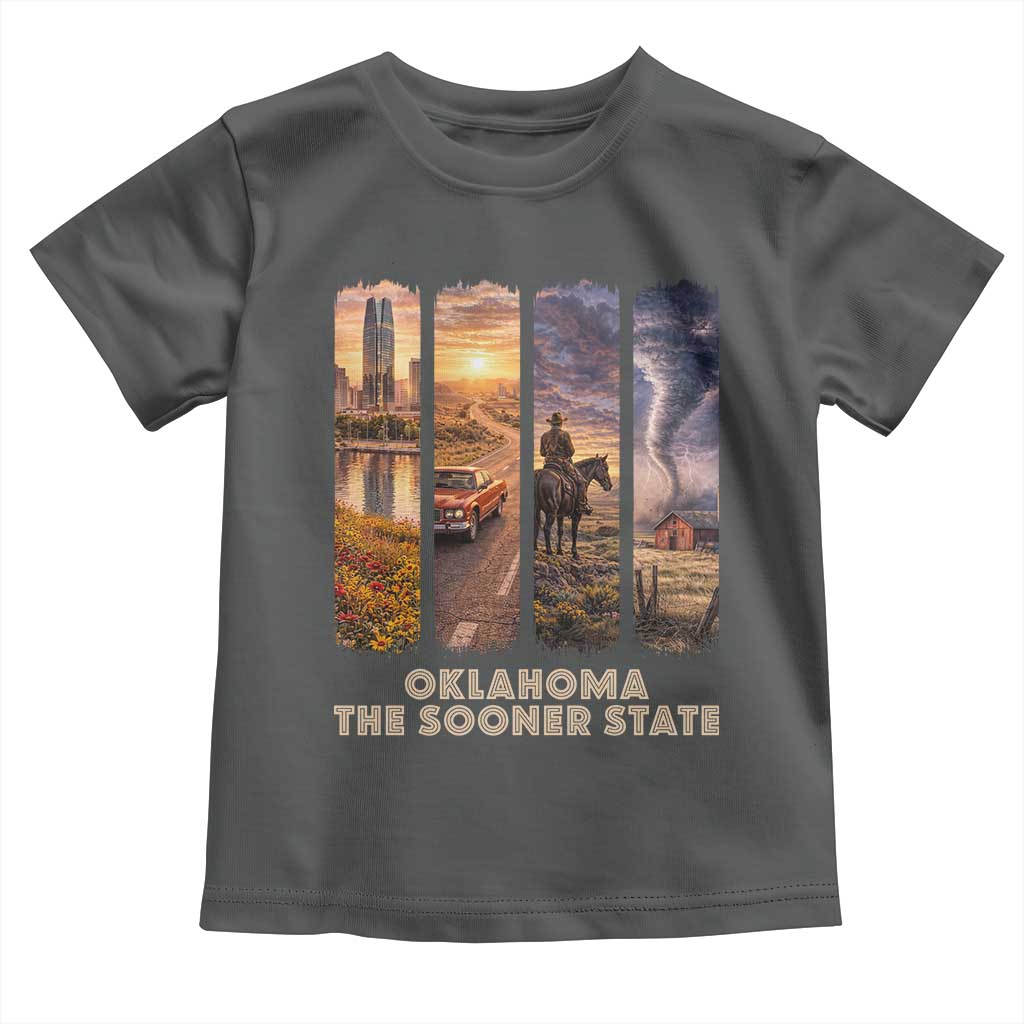 The Sooner State Pride Toddler T Shirt Gift for Oklahomans TS12 Dark Heather Print Your Wear
