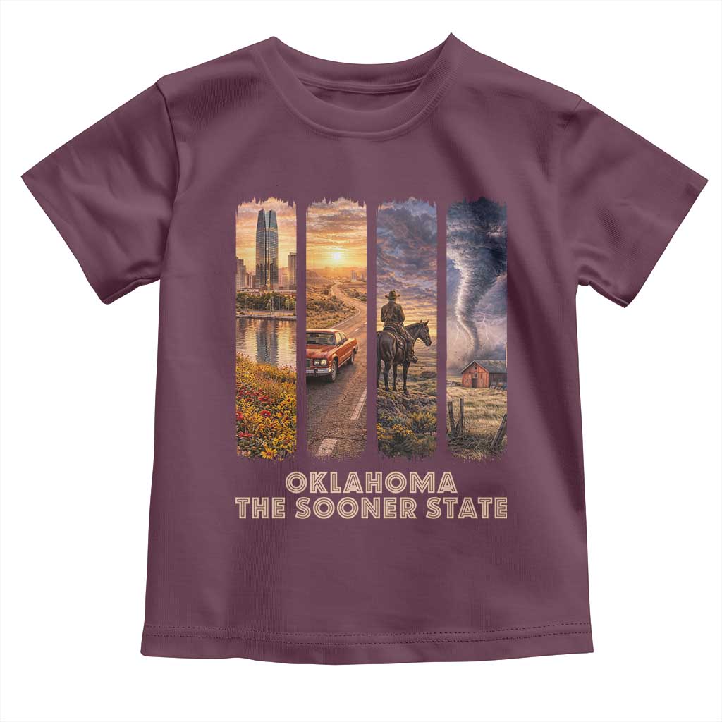 The Sooner State Pride Toddler T Shirt Gift for Oklahomans TS12 Maroon Print Your Wear