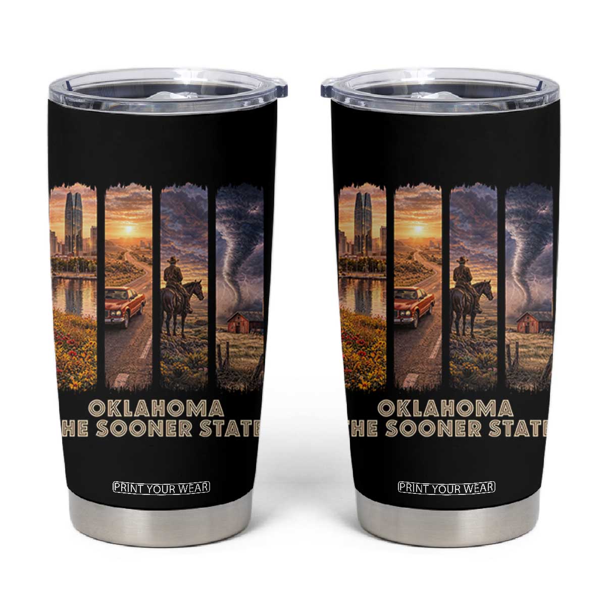 The Sooner State Pride Tumbler Cup Gift for Oklahomans TS12 Black Print Your Wear
