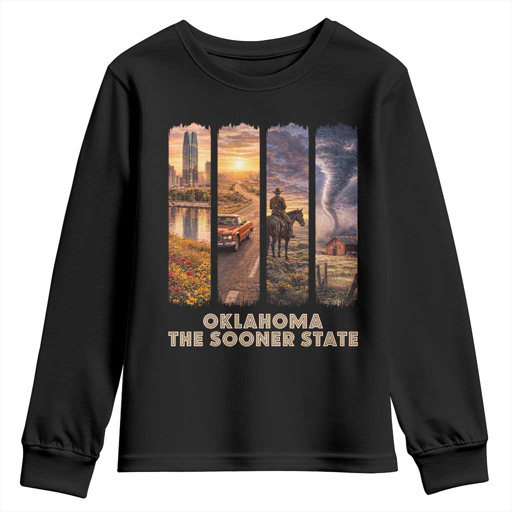 The Sooner State Pride Youth Sweatshirt Gift for Oklahomans TS12 Black Print Your Wear