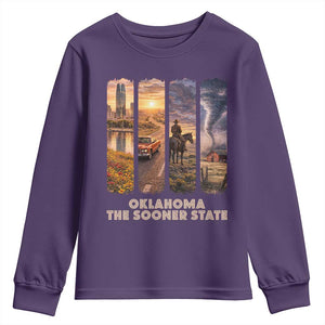 The Sooner State Pride Youth Sweatshirt Gift for Oklahomans TS12 Purple Print Your Wear