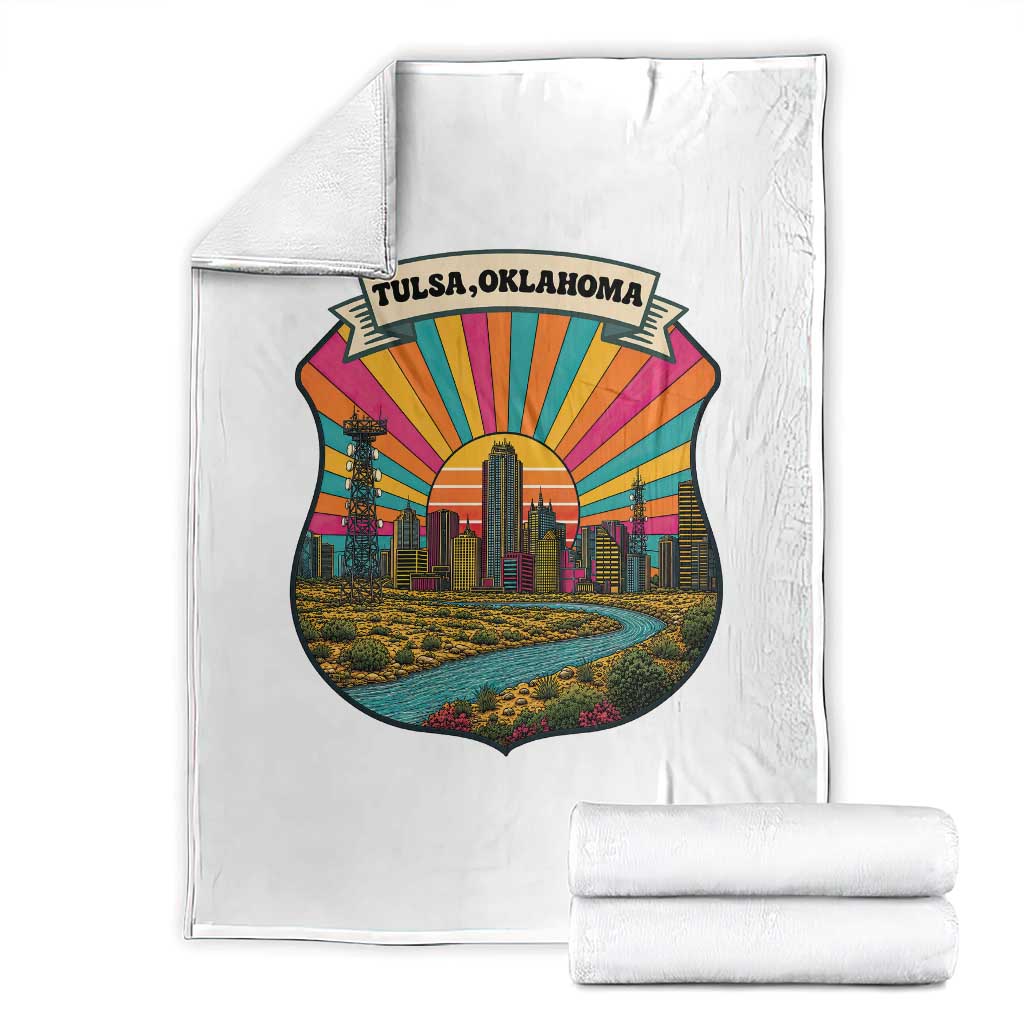Route Highway 66 Tulsa Oklahoma Throw Blanket Mother Road Travel Gift