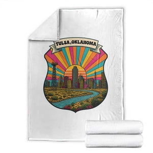 Route Highway 66 Tulsa Oklahoma Throw Blanket Mother Road Travel Gift