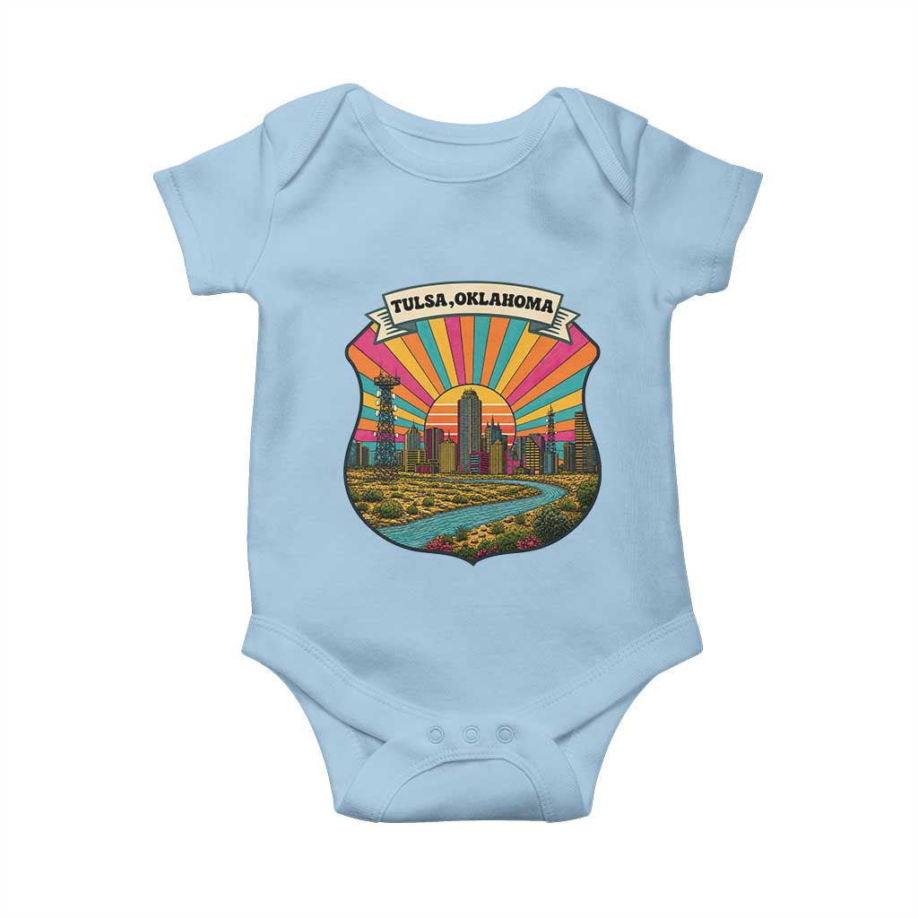 Route Highway 66 Tulsa Oklahoma Baby Onesie Mother Road Travel Gift TS12 Light Blue Print Your Wear