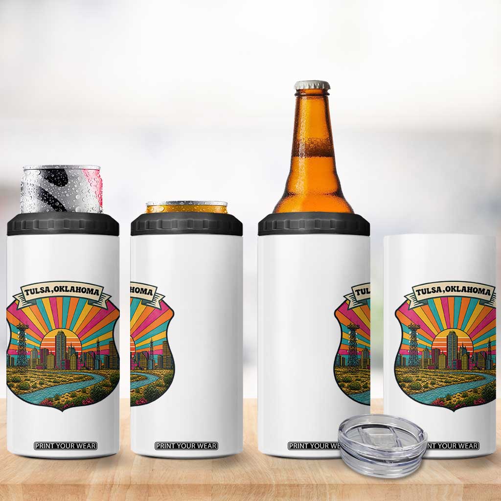Route Highway 66 Tulsa Oklahoma 4 in 1 Can Cooler Tumbler Mother Road Travel Gift