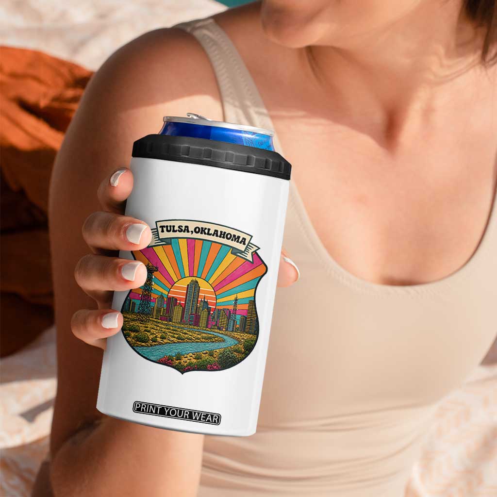 Route Highway 66 Tulsa Oklahoma 4 in 1 Can Cooler Tumbler Mother Road Travel Gift