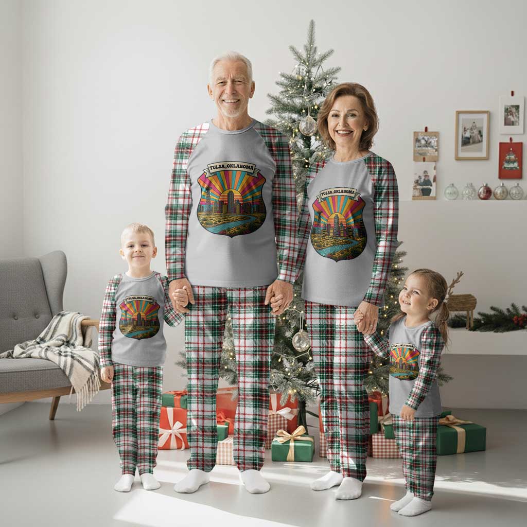 Route Highway 66 Tulsa Oklahoma Plaid Pajama Set Mother Road Travel Gift