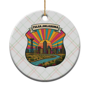 Route Highway 66 Tulsa Oklahoma Ceramic Ornament Mother Road Travel Gift TS12 1pc Christmas Plaid Print Your Wear
