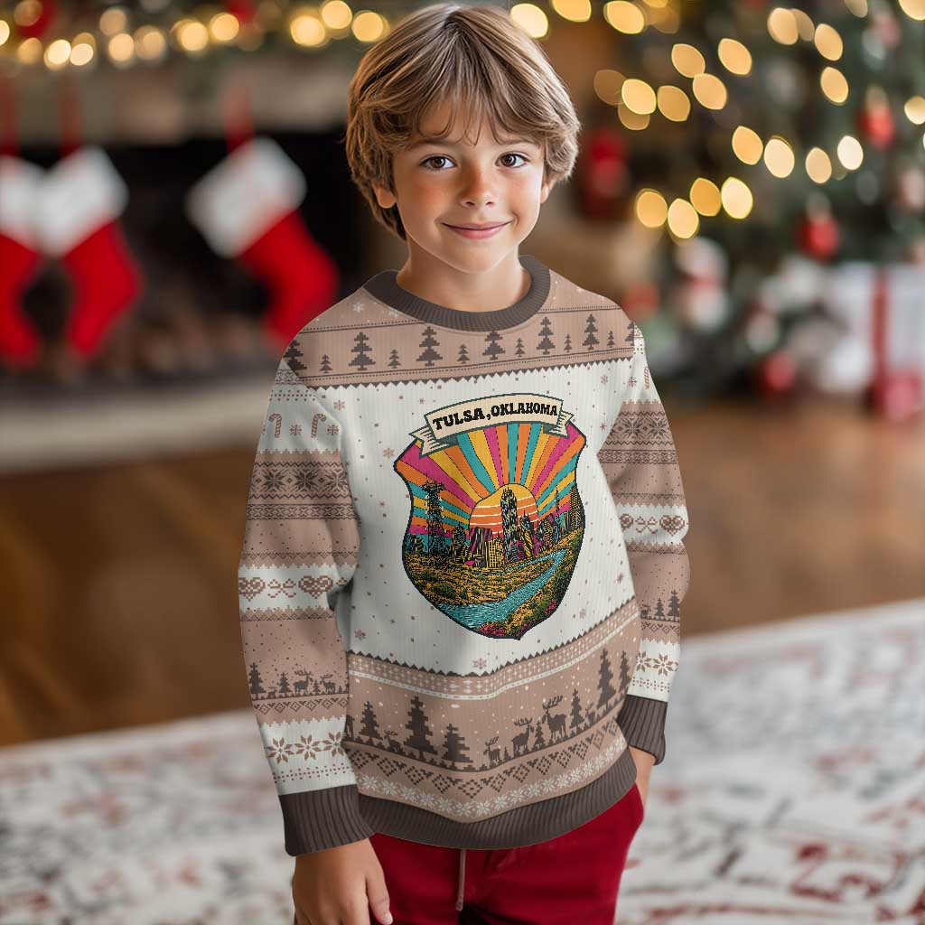 Route Highway 66 Tulsa Oklahoma Ugly Christmas Sweater Mother Road Travel Gift
