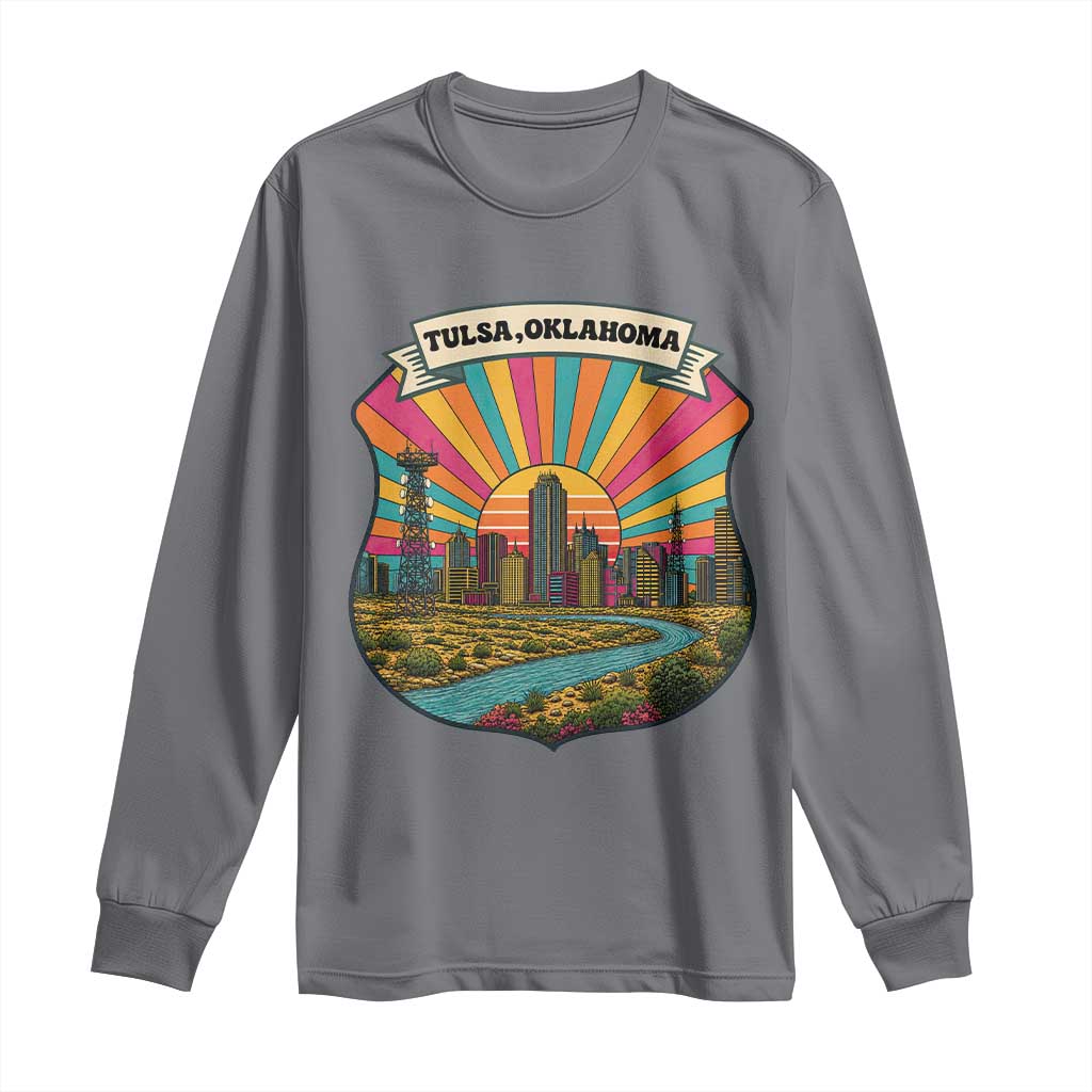 Route Highway 66 Tulsa Oklahoma Long Sleeve Shirt Mother Road Travel Gift TS12 Charcoal Print Your Wear