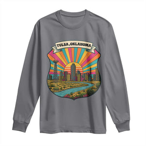 Route Highway 66 Tulsa Oklahoma Long Sleeve Shirt Mother Road Travel Gift TS12 Charcoal Print Your Wear