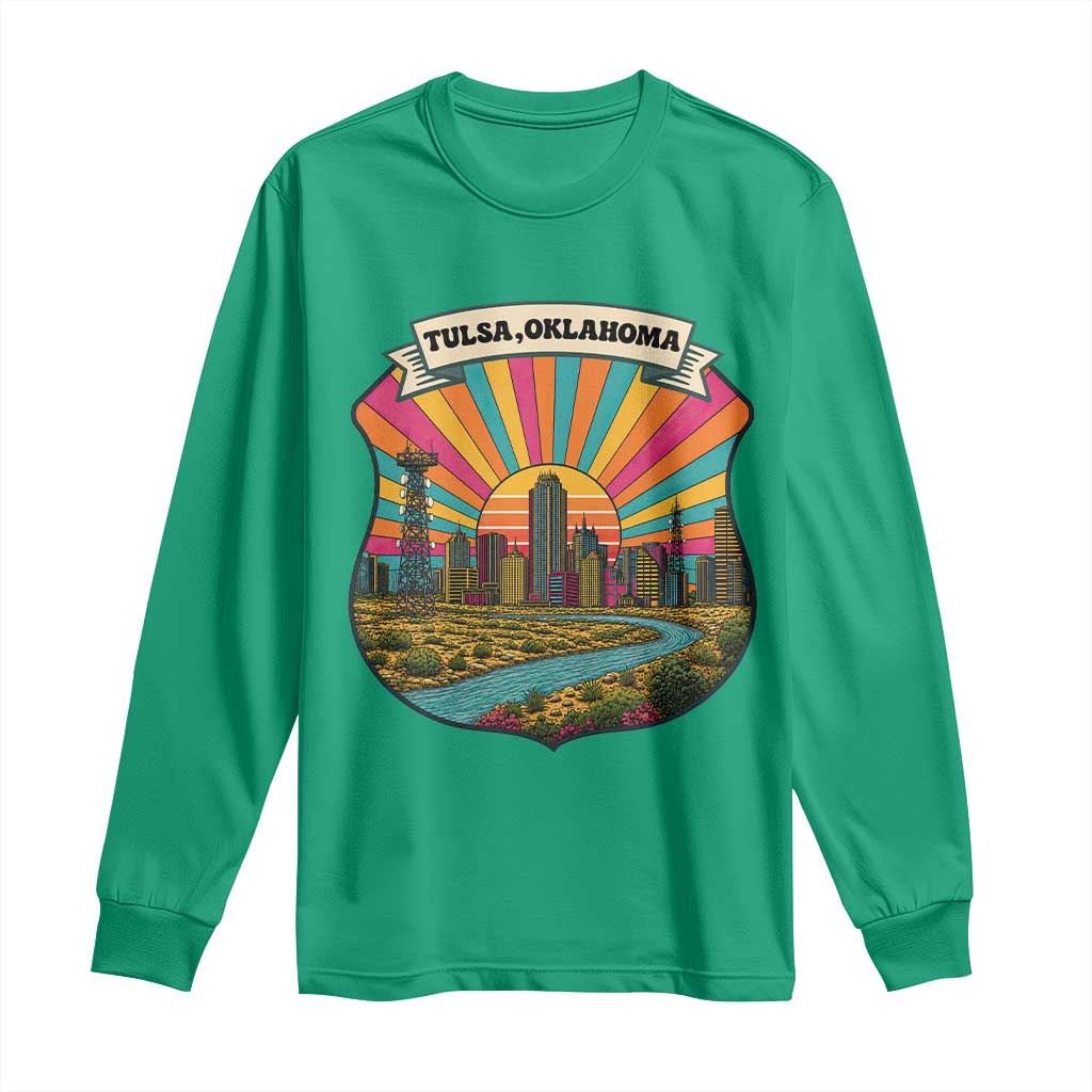 Route Highway 66 Tulsa Oklahoma Long Sleeve Shirt Mother Road Travel Gift TS12 Irish Green Print Your Wear