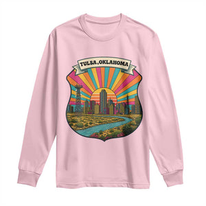 Route Highway 66 Tulsa Oklahoma Long Sleeve Shirt Mother Road Travel Gift TS12 Light Pink Print Your Wear