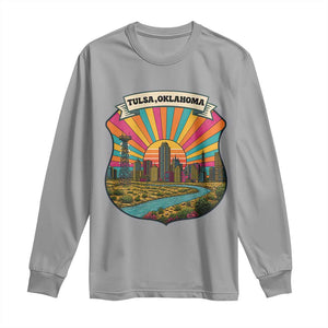 Route Highway 66 Tulsa Oklahoma Long Sleeve Shirt Mother Road Travel Gift TS12 Sport Gray Print Your Wear