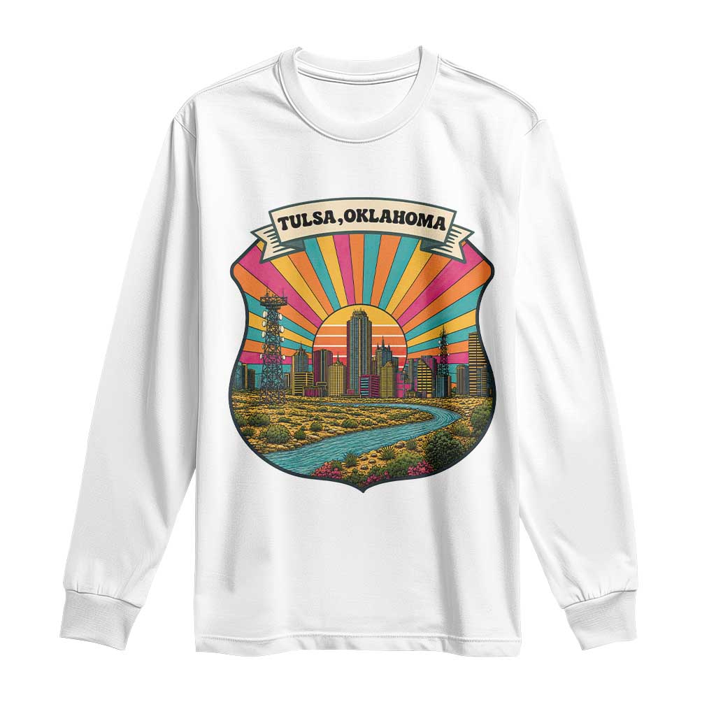 Route Highway 66 Tulsa Oklahoma Long Sleeve Shirt Mother Road Travel Gift TS12 White Print Your Wear
