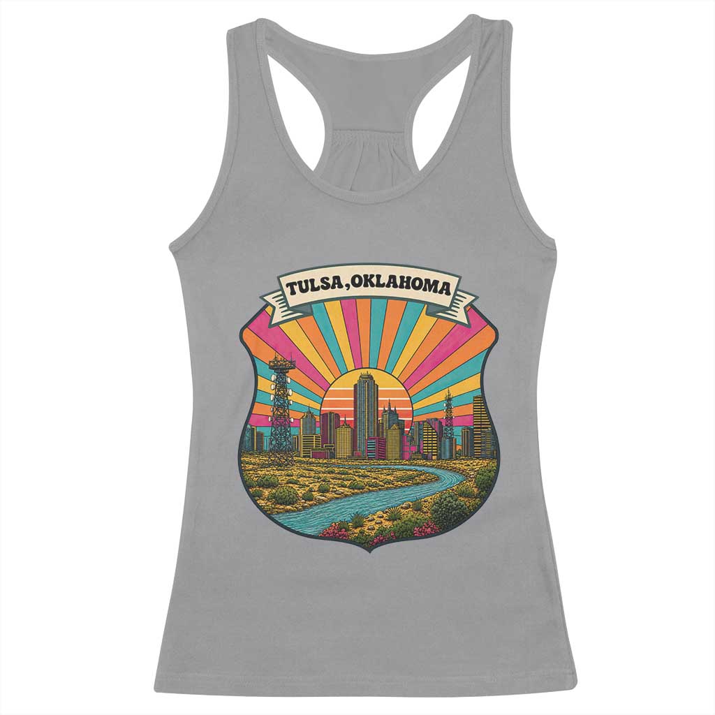 Route Highway 66 Tulsa Oklahoma Racerback Tank Top Mother Road Travel Gift TS12 Sport Gray Print Your Wear