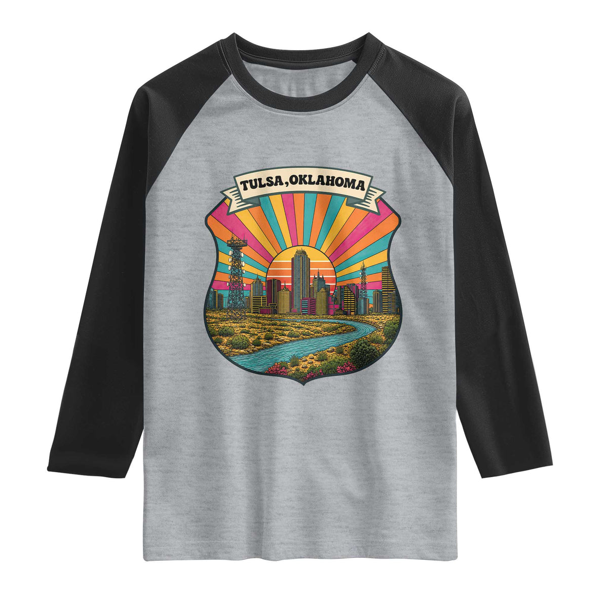 Route Highway 66 Tulsa Oklahoma Raglan Shirt Mother Road Travel Gift